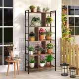 5-tier Bookcase 61 Inch Tall Industrial Bookshelf with Metal Frame