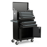 6-Drawer Rolling Tool Storage Chest Cabinet with Universal Wheels and Hooks