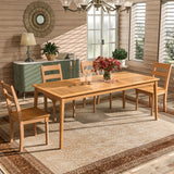 6-Person Outdoor Acacia Wood Rectangular Bistro Dining Table