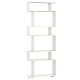 6-Tier Geometric Bookshelf with 2 Anti-Tipping Kits for Home Office