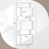 6-Tier Geometric Bookshelf with 2 Anti-Tipping Kits for Home Office