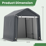 6 x 6.5/8 x 6.5 Feet Portable Motorcycle Outdoor Storage Shelter