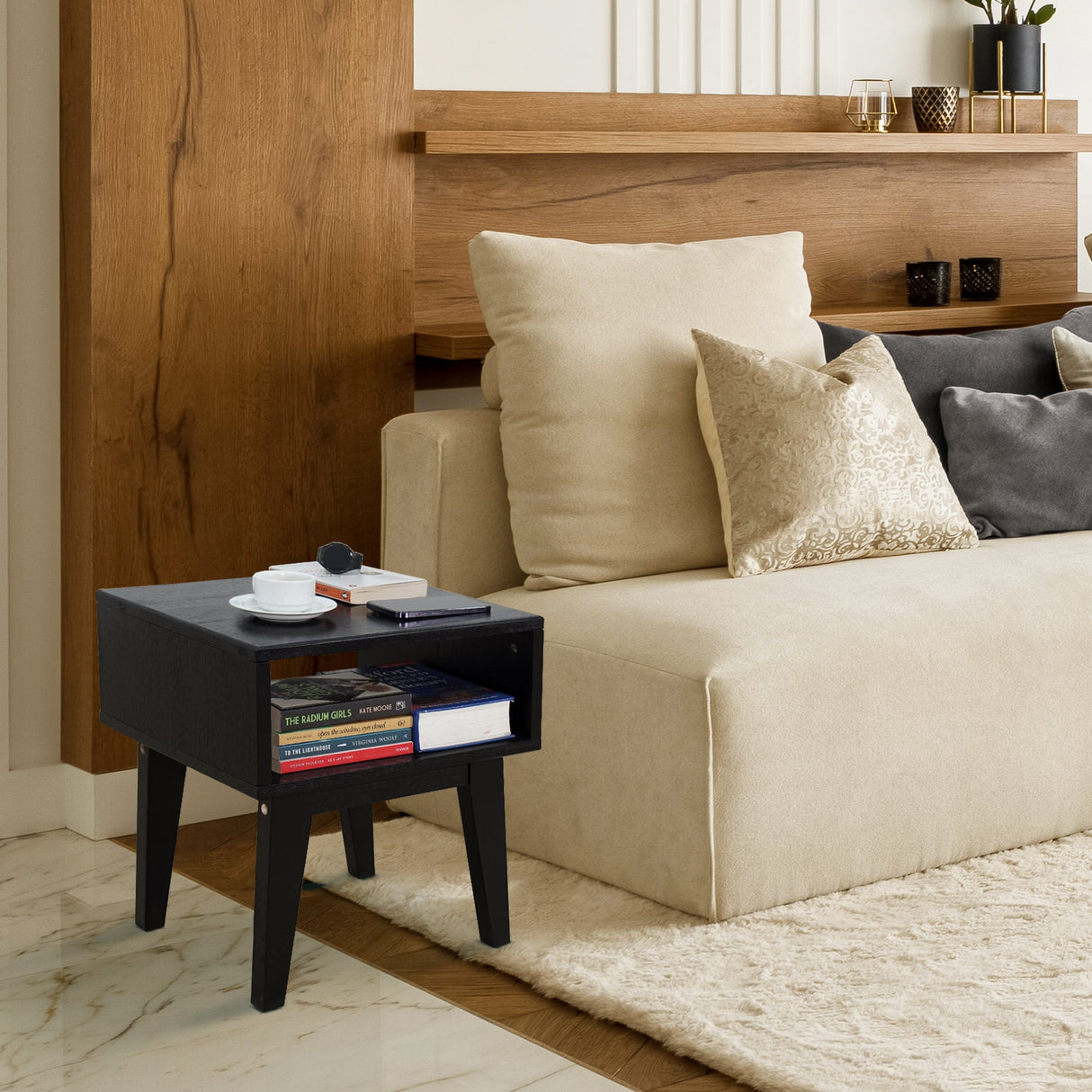 Acacia Serena Solid Wood Nightstand - Elegant and Durable Bedside Storage