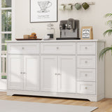 Buffet Sideboard 59" Modern Coffee Bar Station Console Table-White