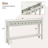 60 Inch Long Sofa Table with 4 Drawers and Open Shelf for Living Room