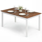 Rectangular Dinner Table with Solid Rubber Wood Legs