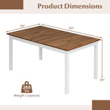 Rectangular Dinner Table with Solid Rubber Wood Legs
