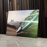 Star Wars Millennium Falcon Tie Fighter Canvas Art - The Force Awakens
