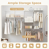 Closet System 4-8 FT Wall-Mounted Closet Shelves and Rod