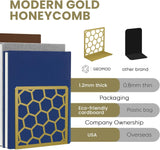 Honeycomb Metal Bookend – Modern Geometric Book Holder