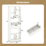 61inch Tall Freestanding Bookcase with Drawer 8-Cube Storage Organizer