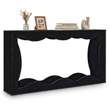 Console Table 2-Tier Narrow Entryway Table with Wavy Edge Storage Shelf