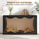 Console Table 2-Tier Narrow Entryway Table with Wavy Edge Storage Shelf