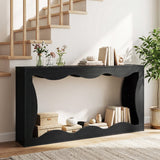 Console Table 2-Tier Narrow Entryway Table with Wavy Edge Storage Shelf