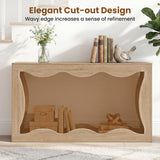 Console Table 2-Tier Narrow Entryway Table with Wavy Edge Storage Shelf
