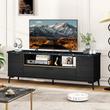 63 Inch TV Stand with Flip Door Cabinet for TVs up to 75 Inch-Black