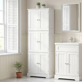 63 Inch Tall Bathroom Storage Cabinet with 6 Doors and Adjustable Shelves
