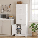 63 Inch Tall Bathroom Storage Cabinet with 6 Doors and Adjustable Shelves