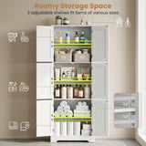 63 Inch Tall Bathroom Storage Cabinet with 6 Doors and Adjustable Shelves