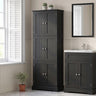 63 Inch Tall Bathroom Storage Cabinet with 6 Doors and Adjustable Shelves