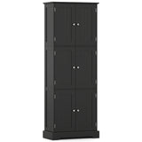 63 Inch Tall Bathroom Storage Cabinet with 6 Doors and Adjustable Shelves