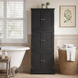63 Inch Tall Bathroom Storage Cabinet with 6 Doors and Adjustable Shelves