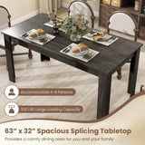 63 Inch Rectangular Modern Dining Kitchen Table for 6 People