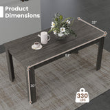 63 Inch Rectangular Modern Dining Kitchen Table for 6 People
