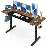 63 x 24 Inch Height Adjustable Sit Stand Computer Desk with 3 Memory Presets