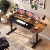 63 x 24 Inch Height Adjustable Sit Stand Computer Desk with 3 Memory Presets