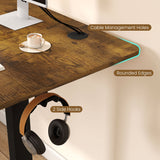 63 x 24 Inch Height Adjustable Sit Stand Computer Desk with 3 Memory Presets