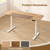 63 x 24 Inch Height Adjustable Sit Stand Computer Desk with 3 Memory Presets
