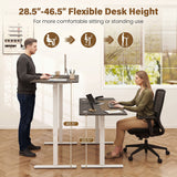 63 x 24 Inch Height Adjustable Sit Stand Computer Desk with 3 Memory Presets