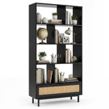 6-Tier Tall Wooden Bookcase with 8 Open Cubes