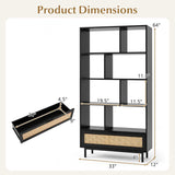6-Tier Tall Wooden Bookcase with 8 Open Cubes