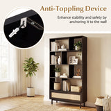 6-Tier Tall Wooden Bookcase with 8 Open Cubes
