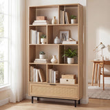 6-Tier Tall Wooden Bookcase with 8 Open Cubes