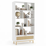 6-Tier Tall Wooden Bookcase with 8 Open Cubes