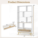 6-Tier Tall Wooden Bookcase with 8 Open Cubes