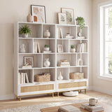 6-Tier Tall Wooden Bookcase with 8 Open Cubes