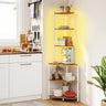 6-Tier Corner Shelf with Charging Station and Ambience Light
