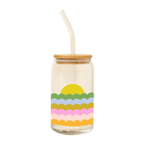 Can Glass w/ Lid + Straw