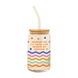 Can Glass w/ Lid + Straw