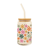 Can Glass w/ Lid + Straw