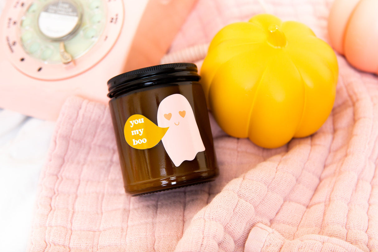 Halloween Candle Jar w/Lid