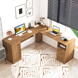 66 Inch L-Shaped Computer Desk