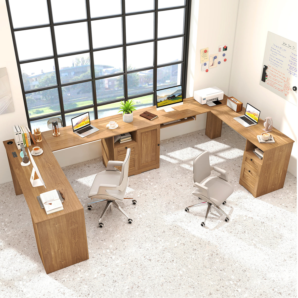 66 Inch L-Shaped Computer Desk