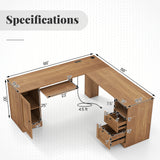 66 Inch L-Shaped Computer Desk