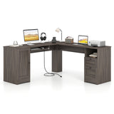 66 Inch L-Shaped Computer Desk