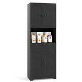 67.5 Inch Tall Modern Freestanding Floor Storage Cabinet with 4 Doors and 1 Drawer